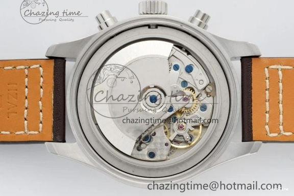 MIROTIME 0423 Pilot Chrono SS AZF 1:1 Best Edition Blue Dial on Brown Leather Strap A TimelessDesign 7060